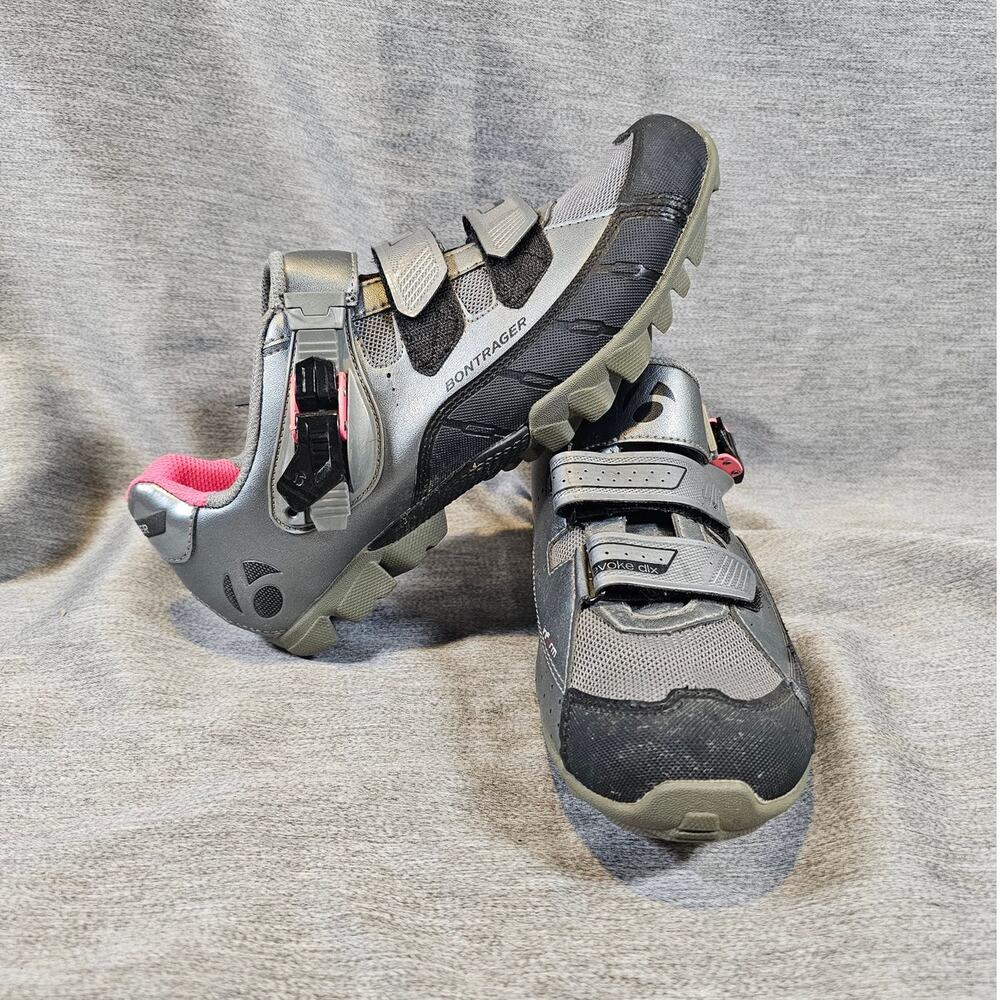 Bontrager Evoke DLX Inform Cycling Sneakers Gray Pink Women's Size 9.5 US/ 41EUR